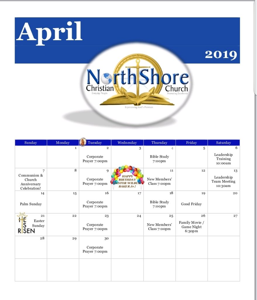 NSCC 2019 Ministry Calendar NSCC